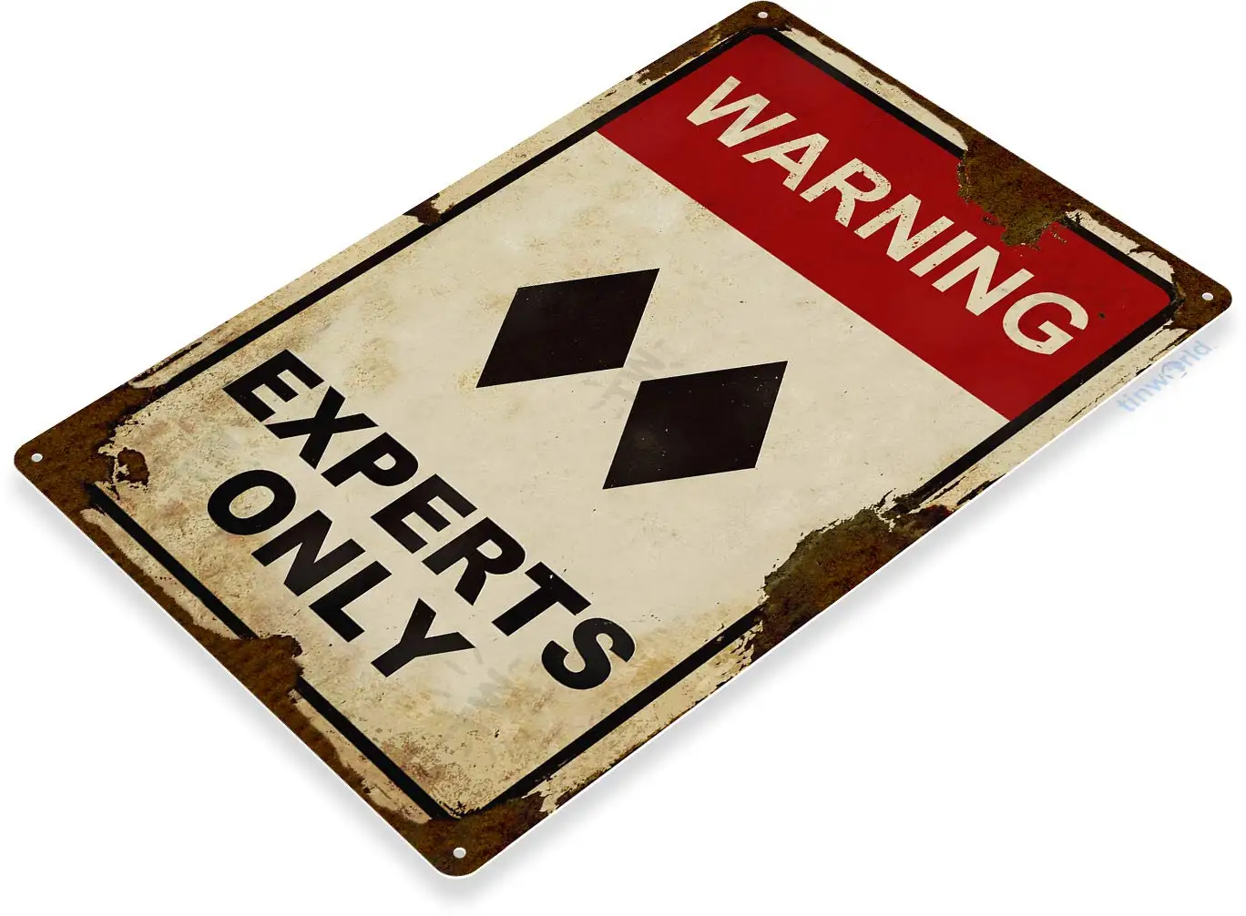 Tinworld оловянные знаки предупреждение эксперты только деревенский черный двойной