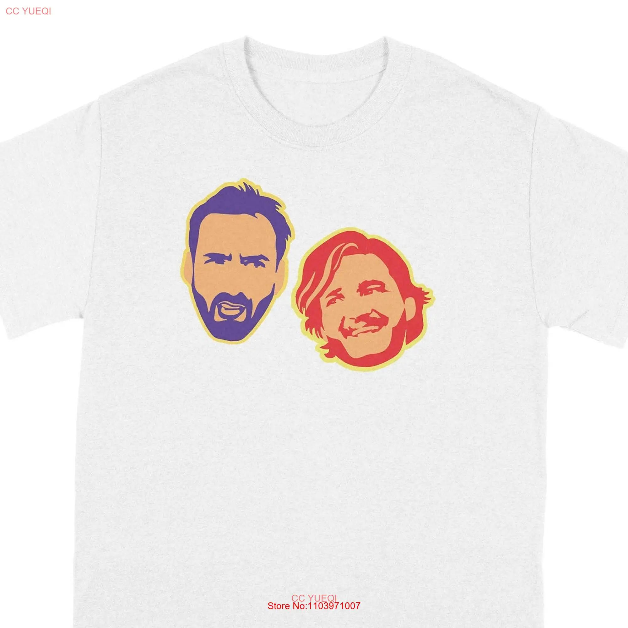 Футболка с длинным или коротким рукавом и принтом Педро Паскаля Николаса Кейджа