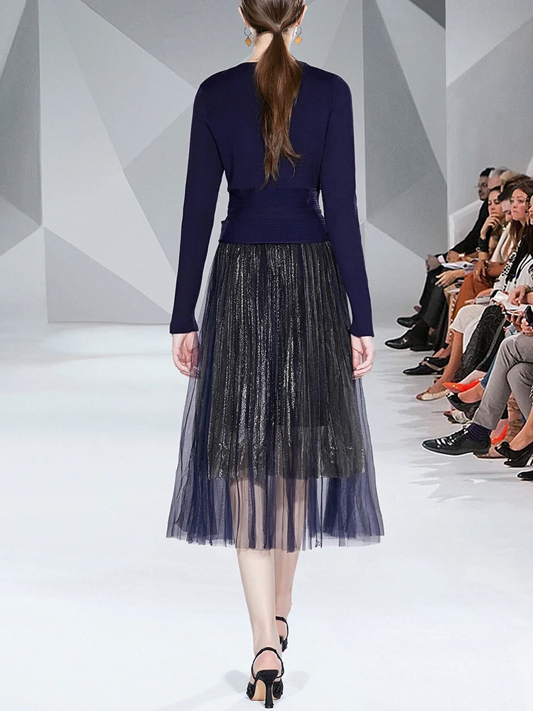 GVUW Повседневный комплект из 2 предметов женские вязаные топы с длинными рукавами