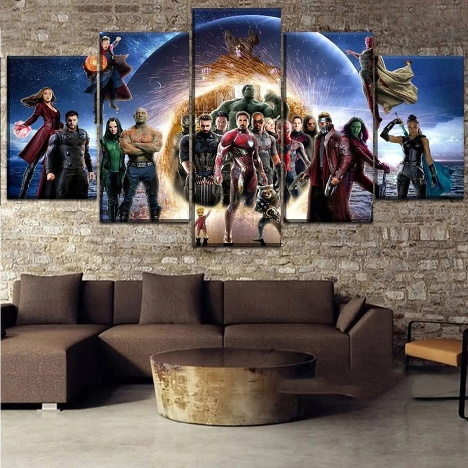 

The Avengers 5 Piece Comic Team Always Ready diy diamond painting mosaic embroidery Marvel For Living Room Home Wall Decor D88
