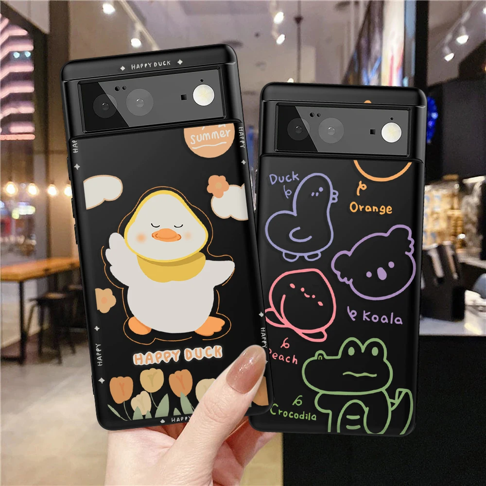 

Cute Duck Case for Google Pixel 7a 7Pro 7 6a 6 6Pro 5 5a 5G 4XL 4 2 3XL 2XL 3 3a 3aXL 4a Soft Silicone Protection Shell Carcasa