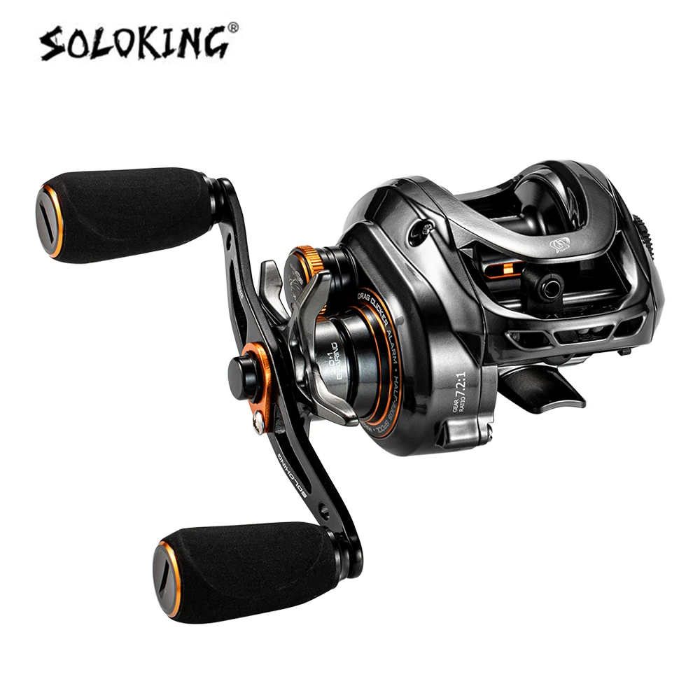 GKA200T Fishing Reels Baitcasting Reel Magnetic Brake Casting Reel 9KG Max 6+1 BB Drag Clicker Sound Baitcaster Reel