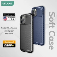uflaxe original shockproof soft silicone case for apple iphone 12 pro max iphone 12 mini carbon fiber back cover casing