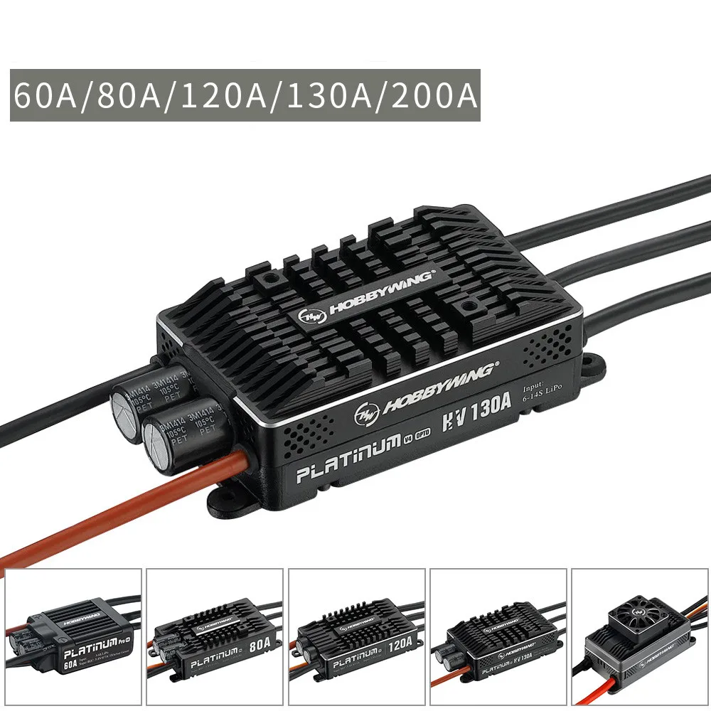 

Hobbywing Platinum Pro 25A 40A 60A 80A 120A V4 ESC Brushless Electronic Speed Controller 3-6S Lipo etc for 450-480 Helicopter