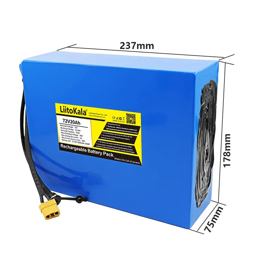 LiitoKala 72V аккумулятор для электровелосипеда 30/25/20/35/40/50 Ач