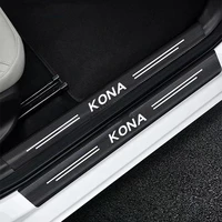 3d carbon fiber protector strip auto bumper door sill protection anti stepping sticker for hyundai kona 2018 2019 ev accessories