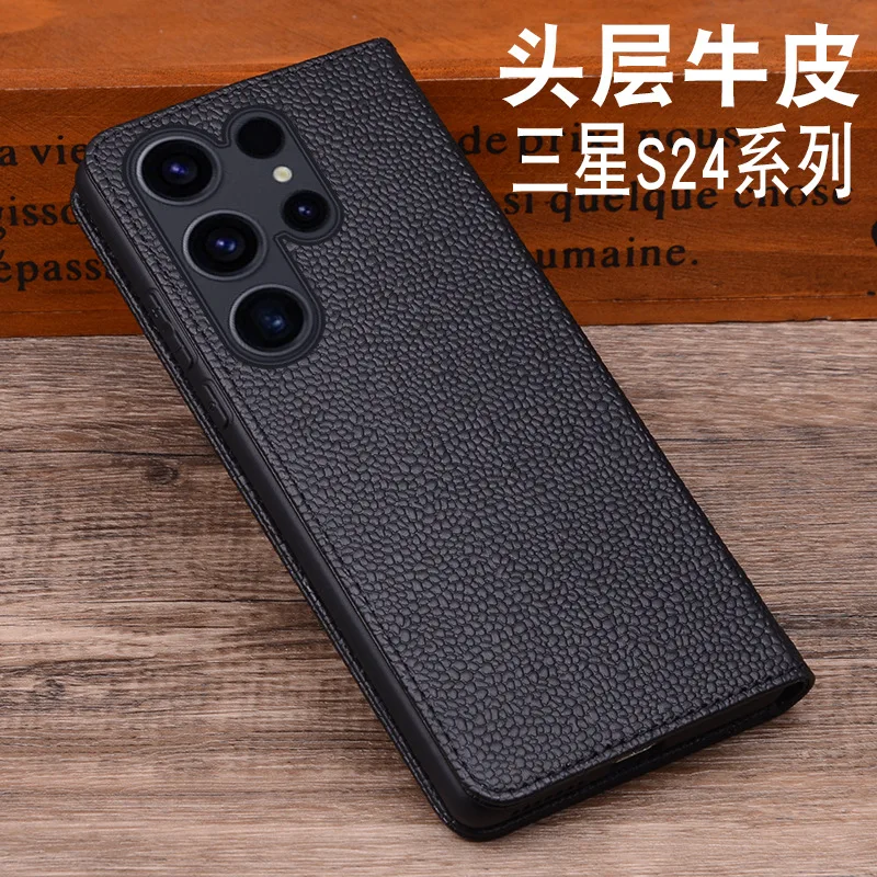 Wobiloo флип-чехол из натуральной кожи для Samsung Galaxy S24 S22 Ultra Plus кожаный полупакет