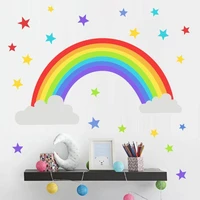 cartoon rainbow stars wall stickers childrens room living room bedroom decoration wallpaper colorful murals childrens stickers