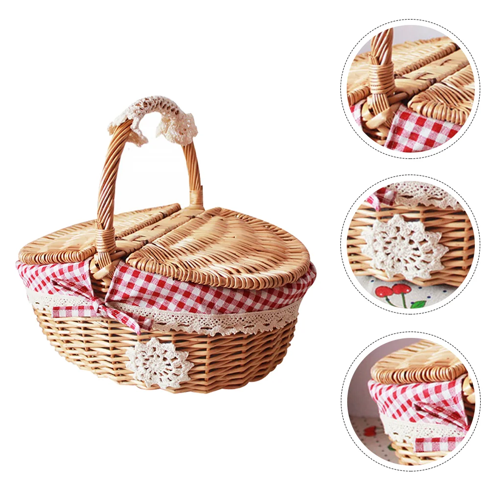

1pc Retro Style Home Organizer Basket Fruit Basket Food Serving Basket Decor