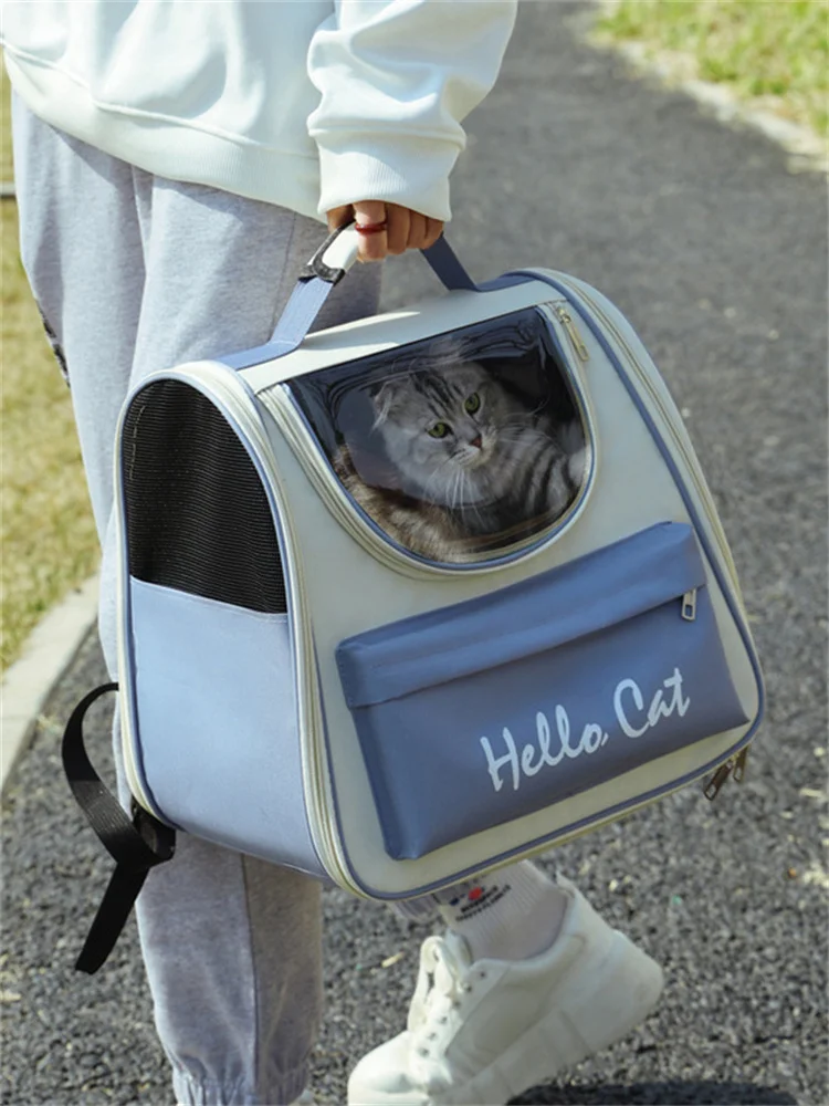 

Pet Cat Backpack Portable Outdoor Travel Pet Backpacks Breathable Square Cat Bag Foldable Fashionable Pet Bags Pet Supplies
