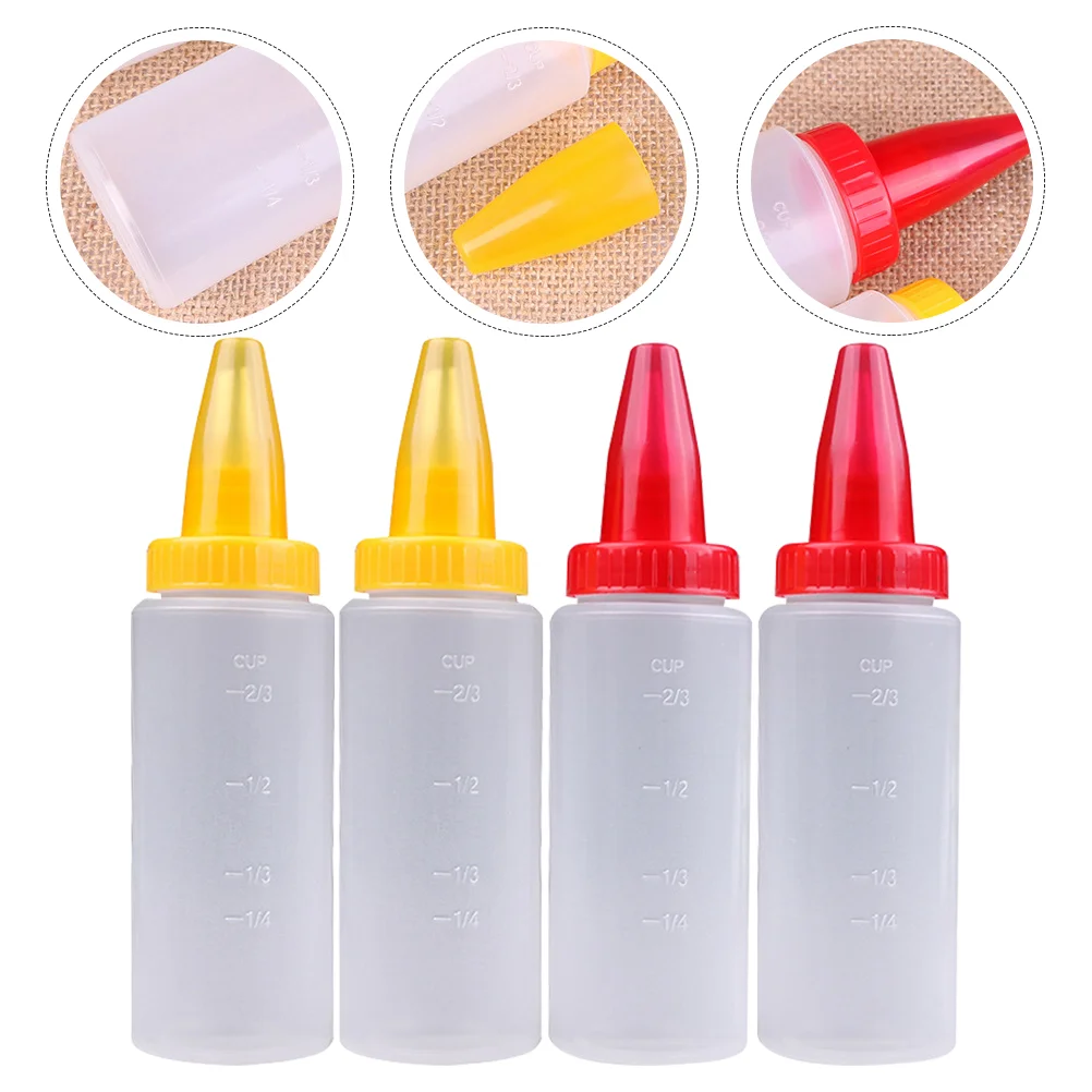 

4Pcs Multi-function Kitchen Dispensing Bottle Squeeze Bottle Icing Bottle for Cream Cake Storage Daily