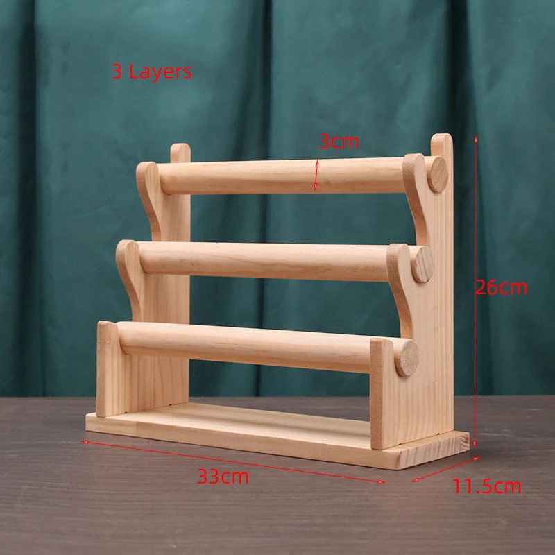 

Деревянная съемная подставка для хранения браслетов, подставка для часов, Т-образная стойка, эластичные резинки для волос, органайзер для демонстрации ювелирных изделий, держатель полки