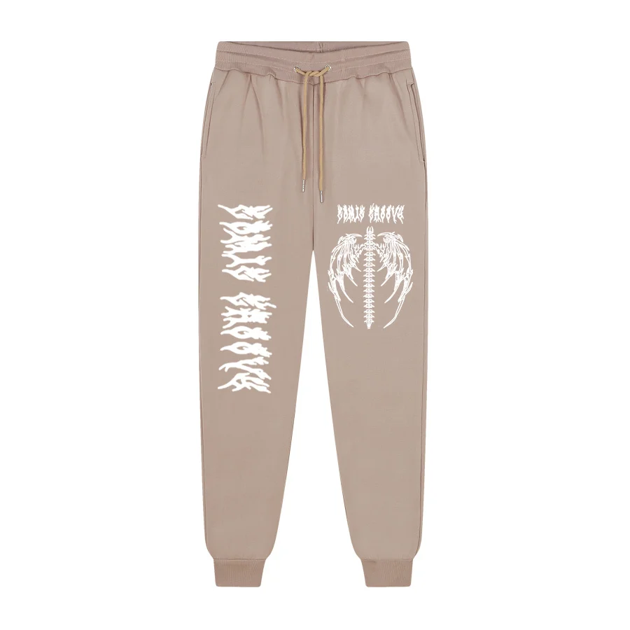 Качественные флисовые джоггеры мужские брюки Y2K с принтом в стиле панк и аниме