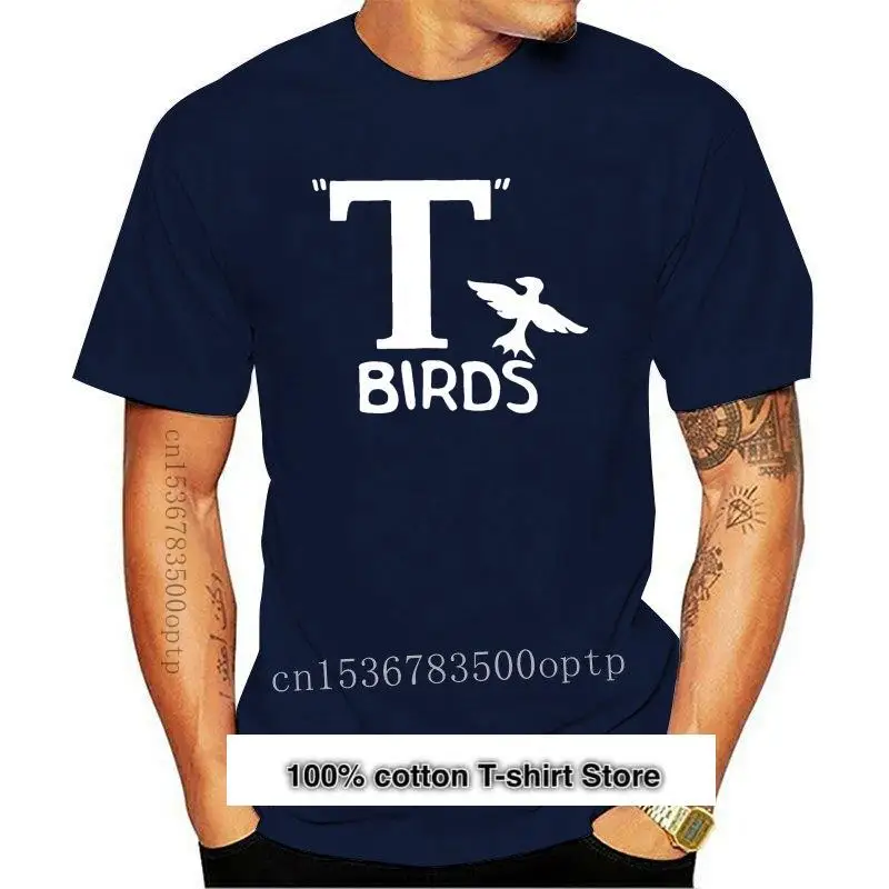 

Camiseta con estampado de película "Back Sides" para hombre y mujer, Camiseta con estampado de pájaros y grasa, 1950s, novedad