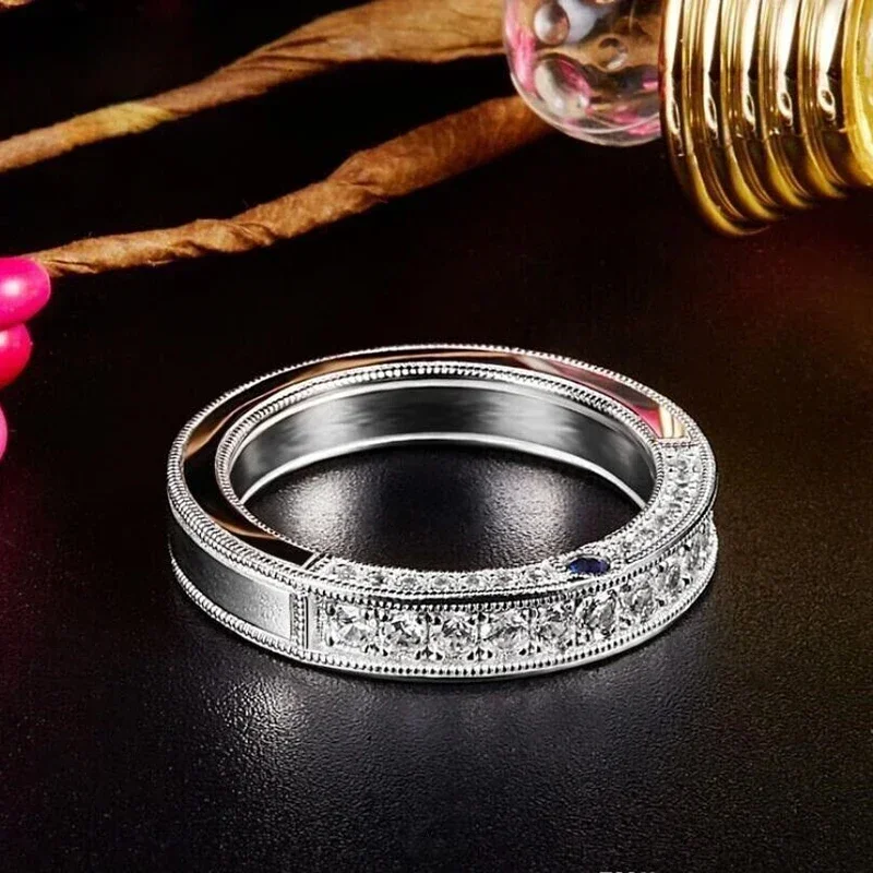 Роскошные обручальные кольца серебряного цвета для женщин простой стильный