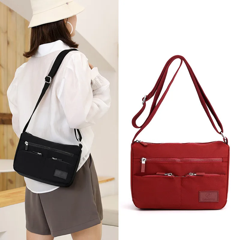 

Женская сумка через плечо, новинка 2023, модная трендовая сумка на плечо, повседневный Универсальный Водонепроницаемый рюкзак, вместительная многослойная Сумка