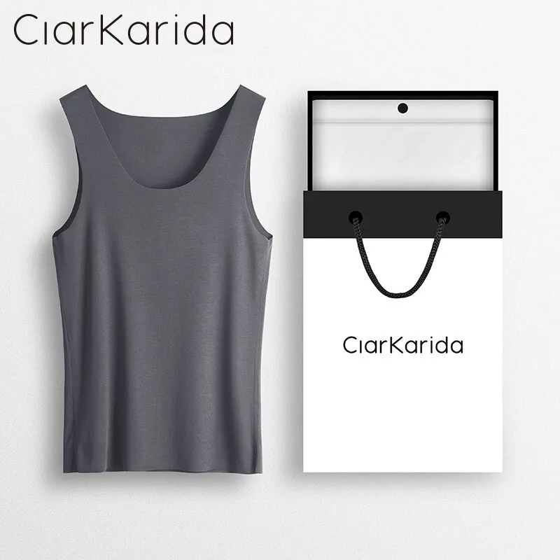 

Clarkarida Men's vest modal ice silk breathable bottoming shirt hurdle vest wear trendless sports casual sweatshirt solid color