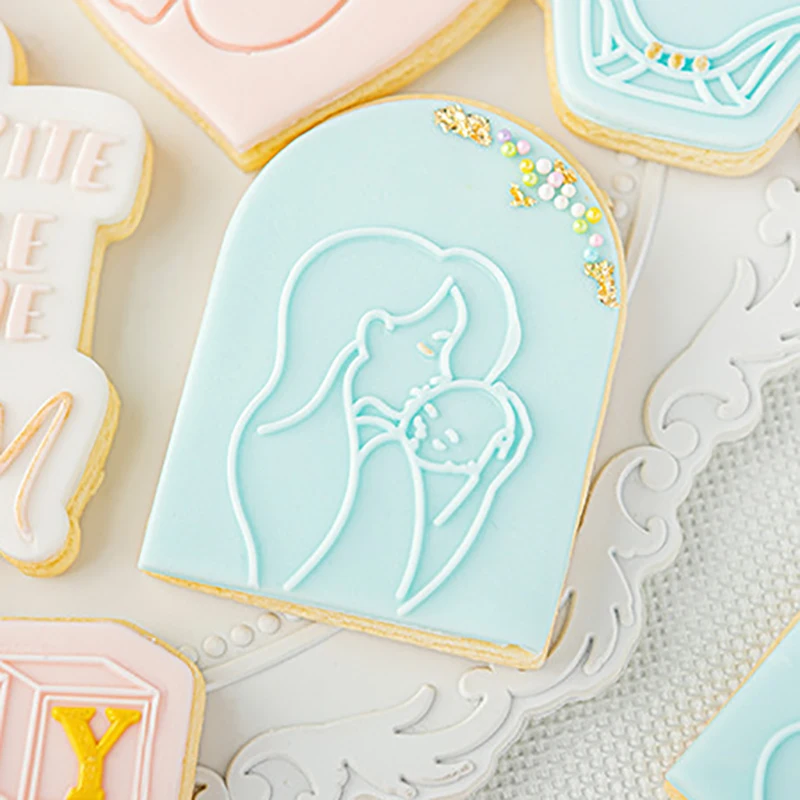 Cake Cookie Happy Mother's Day Mold Impress Biscuit Cookie Mould Cutter Baby Shower Stamp Embosser Fondant Cake Mold Sugarcraft