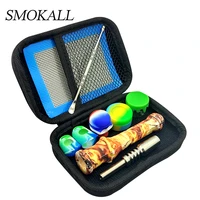 1set silicone dabs pipe with dabber jar container titanium nail spoon hookah thumb sleeves smoking accessories for wax dab kit