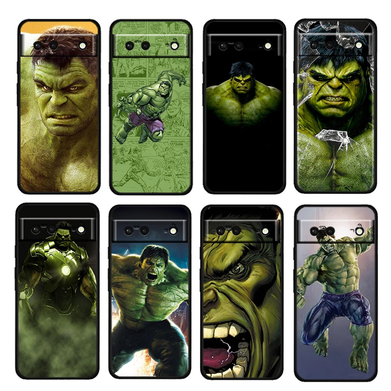 

Marvel The Incredible Hulk Shockproof Cover For Google Pixel 7 6 6A 5 4 5A 4A XL Pro 5G 4G TPU Soft Silicone Black Phone Case