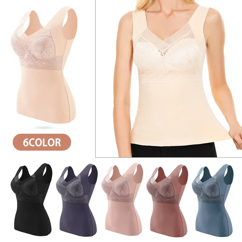 Women's Sexy Tank Top Thermal Underwear - Self-Heating Shirt Vest Sleeveless for Winter Warmth - Tube Tops for Female Comfort