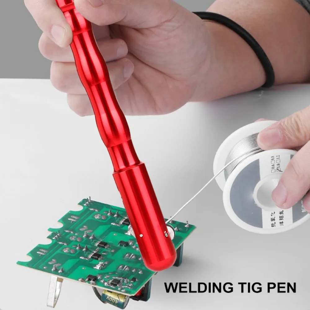 

Red Welding Tig Pen Wire Feed Pencil Stainless Steel Finger Feeder Welding Stick Rod Holder Pencil TIG Argon Arc Welding Pen