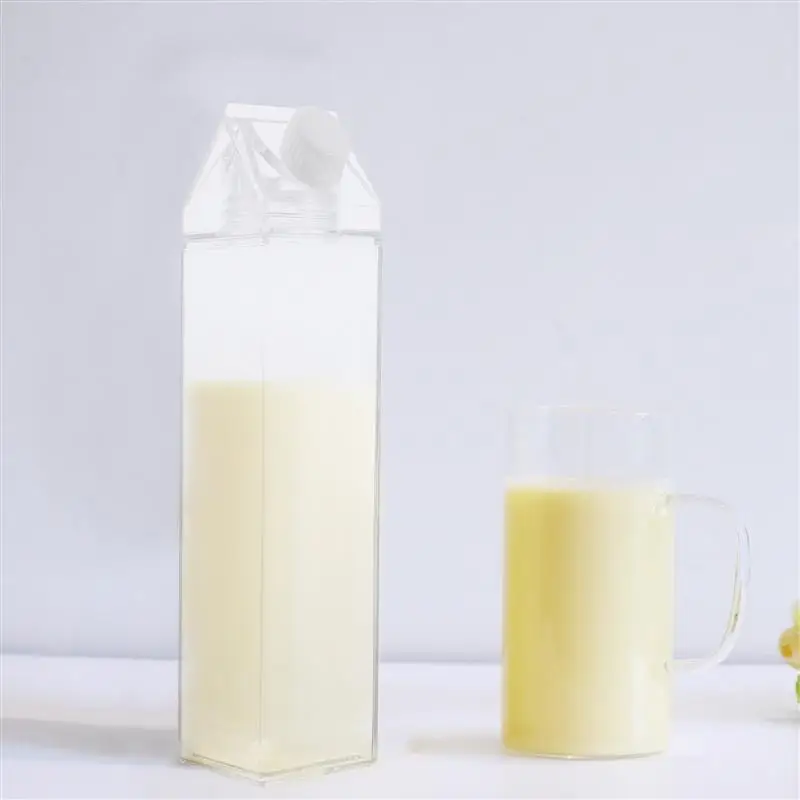 

1Pc Transparent PS Leak-proof Bottle House Shaped Cup for Milk Water Liquor Cold Drink 1000ml