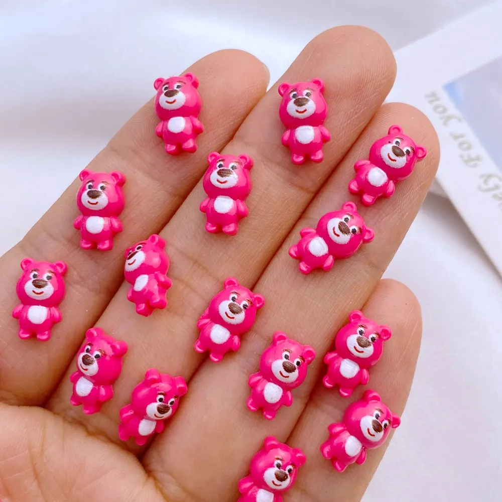 

50 pieces/batch Kawaii nail art decoration resin cartoon animal bear nail accessories DIY 3D charms