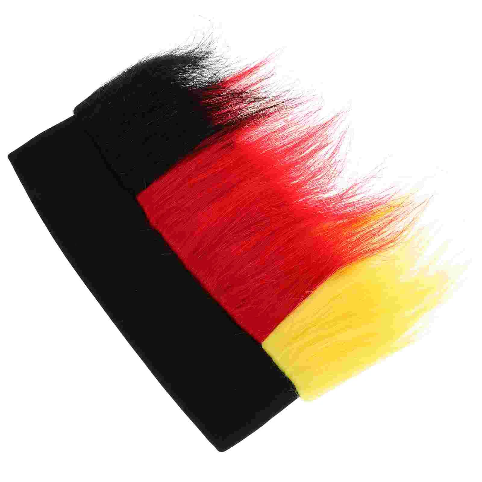 Веер немецкие фанаты цветные парики человеческие волосы черные желтые и красные