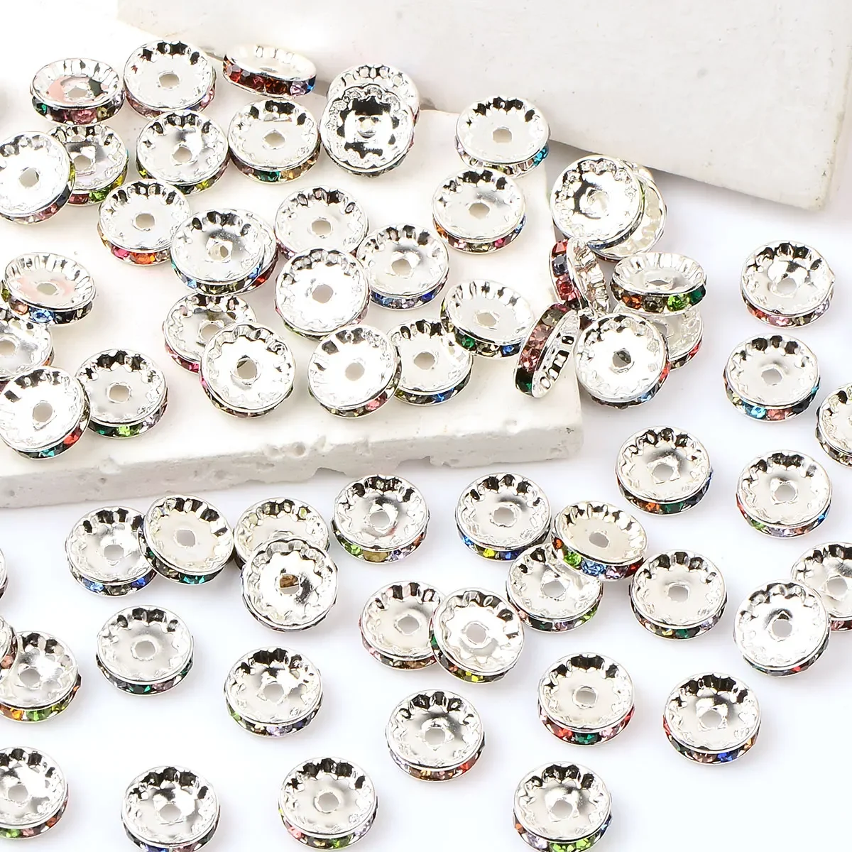 30 шт. 1 2 см случайные цвета смешанные красочные инкрустированные кристаллами