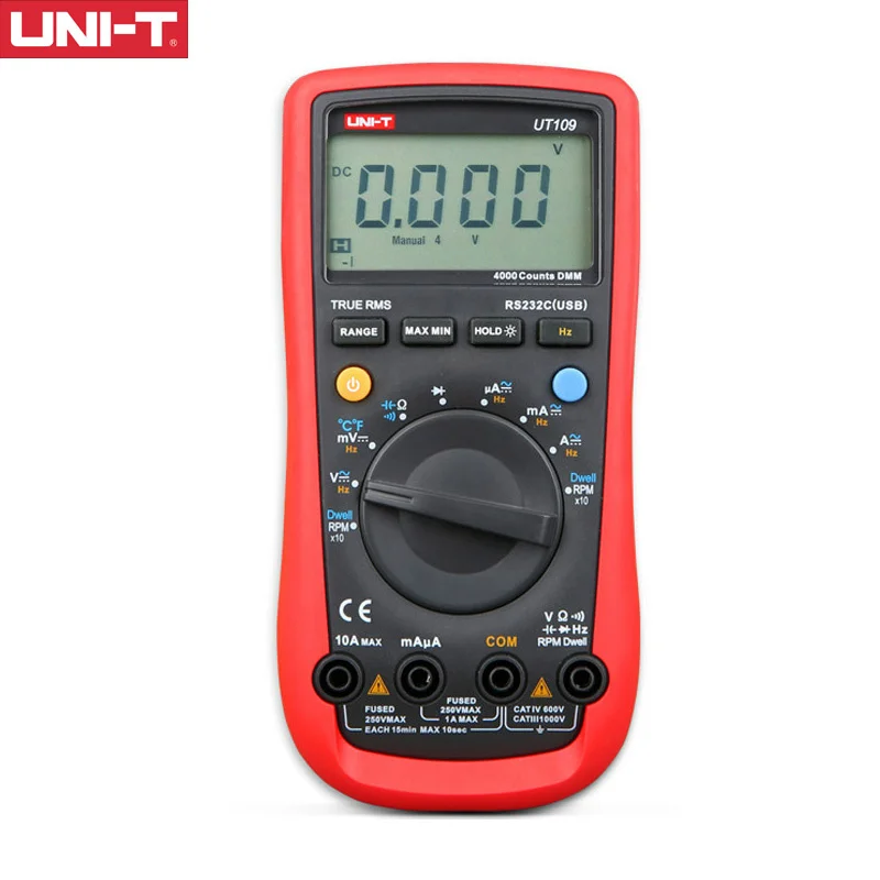 

UNI-T UT105 UT107 Automobile Digital Multimeter;AC DC Voltage DC Current Meter;Ohm Diode Tester;Engine Speed Measure Dwell/Tach