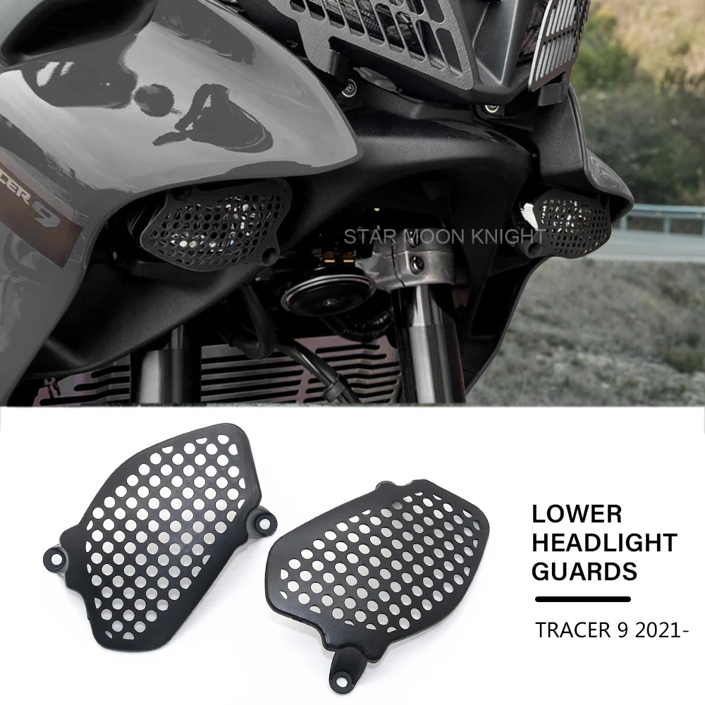 

Motorcycle Lower Headlight Guard For Yamaha Tracer9 Tracer 9 GT 2021- Fog Auxiliary Position Turn Light Grille Protection Cover