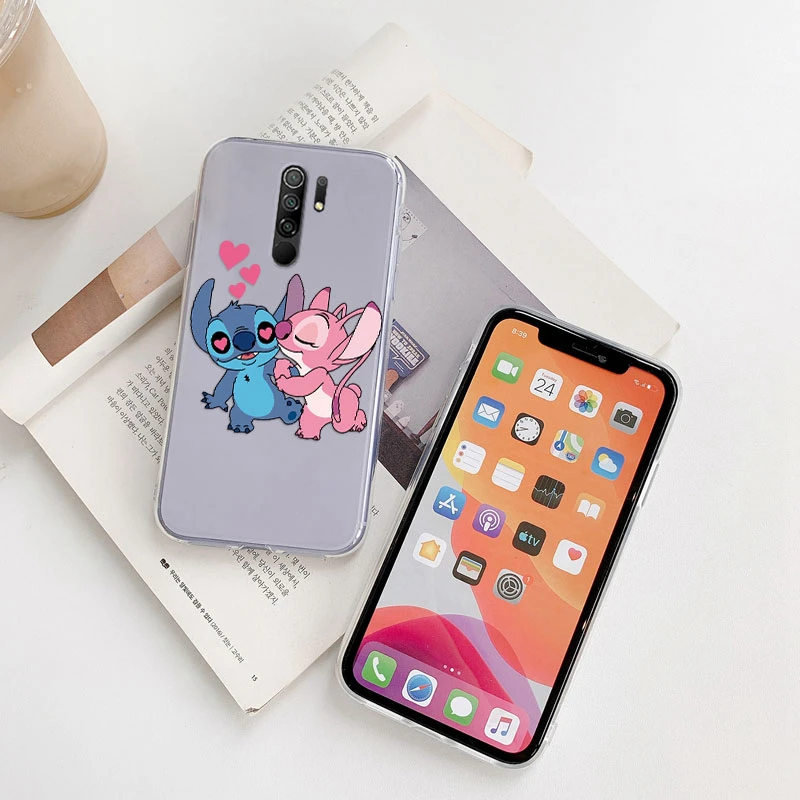 Задняя крышка для Redmi 9 Роскошный прозрачный чехол телефона Лило и Стич