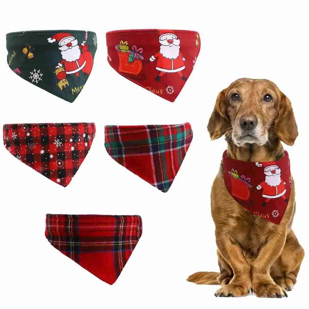 

Cute Pet Scarf Pet Cat Dog Decoration Bibs Neckerchief Triangular Bandage Saliva Towel Christmas Dog Bandana