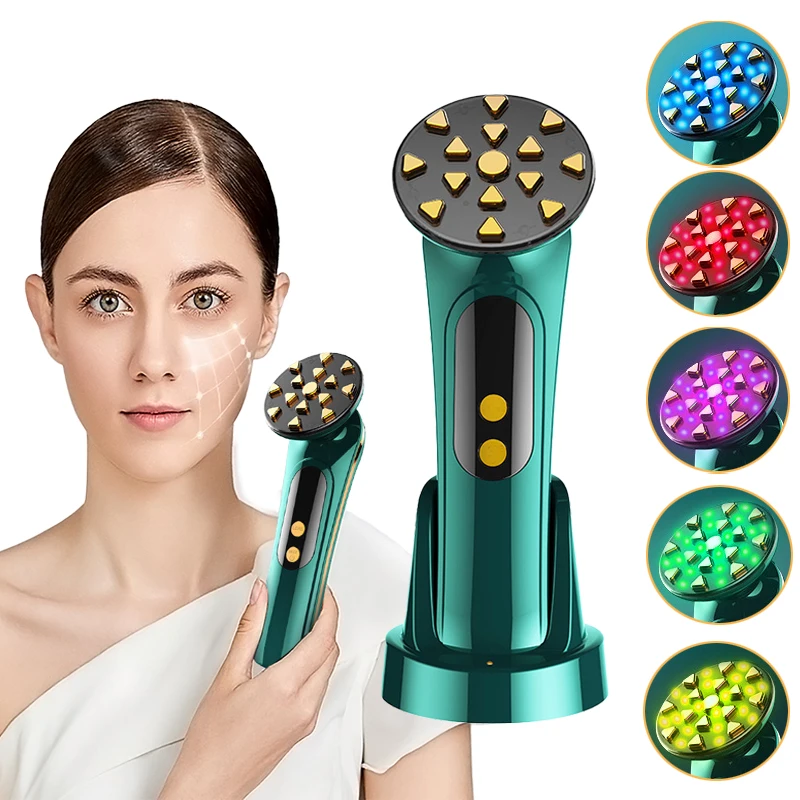 Multifunctional Radio Frequency Color Light Skin Rejuvenation Instrument EMS Microcurrent RF Importer Beauty Device Firming Skin