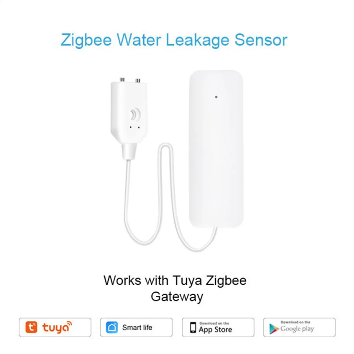 Фото Датчик уровня воды A40I Tuya ZigBee, сигнализация об утечке воды, детектор затопления, домашняя сигнализация о переполнении воды, система безопасности. №4