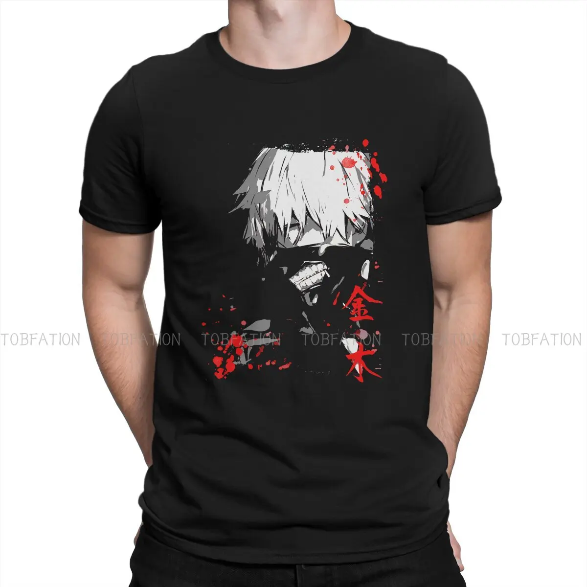 

Tokyo Ghoul Kaneki Ken T Shirt Goth Men's Tees Summer 100% Cotton Clothing Crewneck TShirt