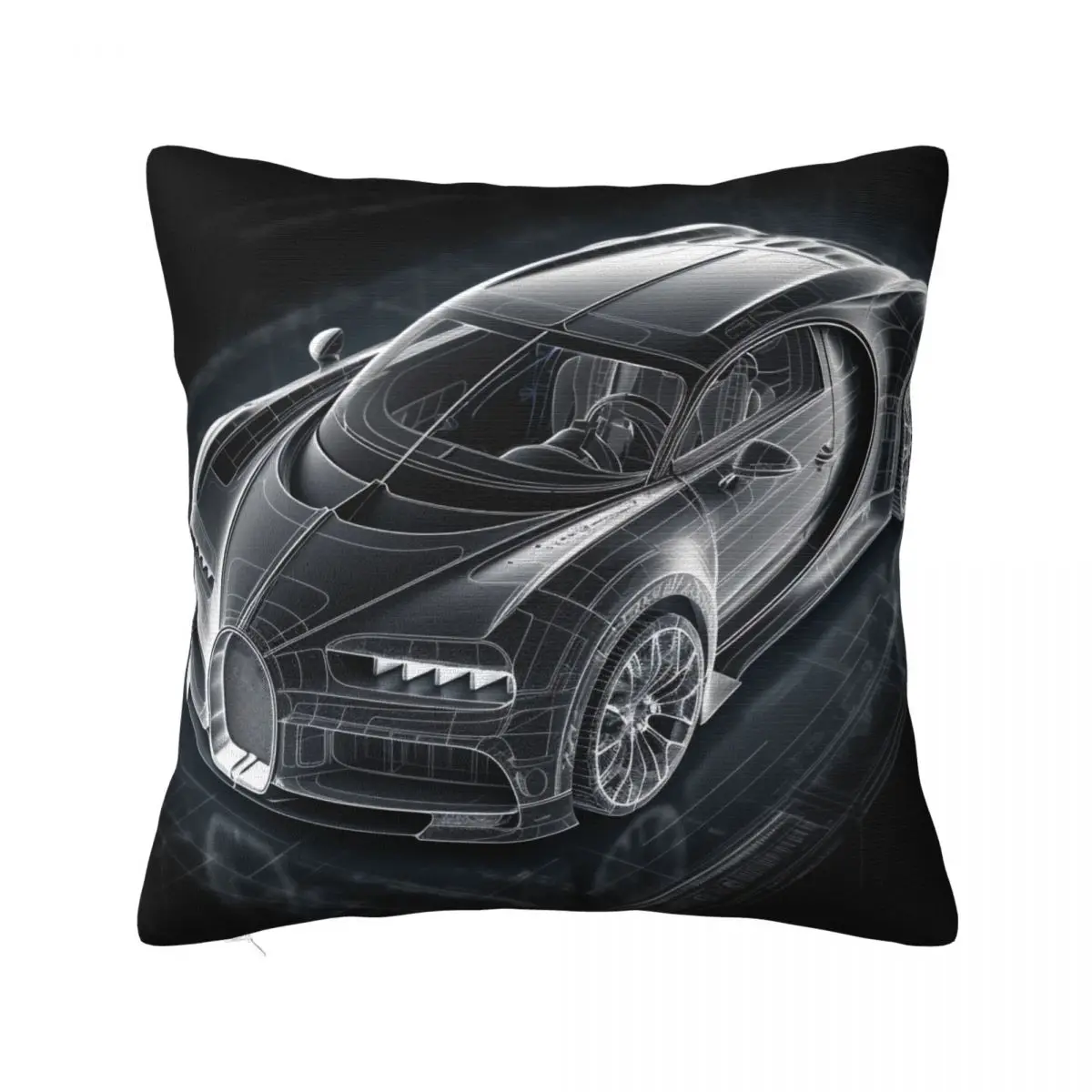 

Sports Car Pillow Case Schematics Pencil Drawing Polyester Hugging Pillowcase Zipper Summer Luxury Cover