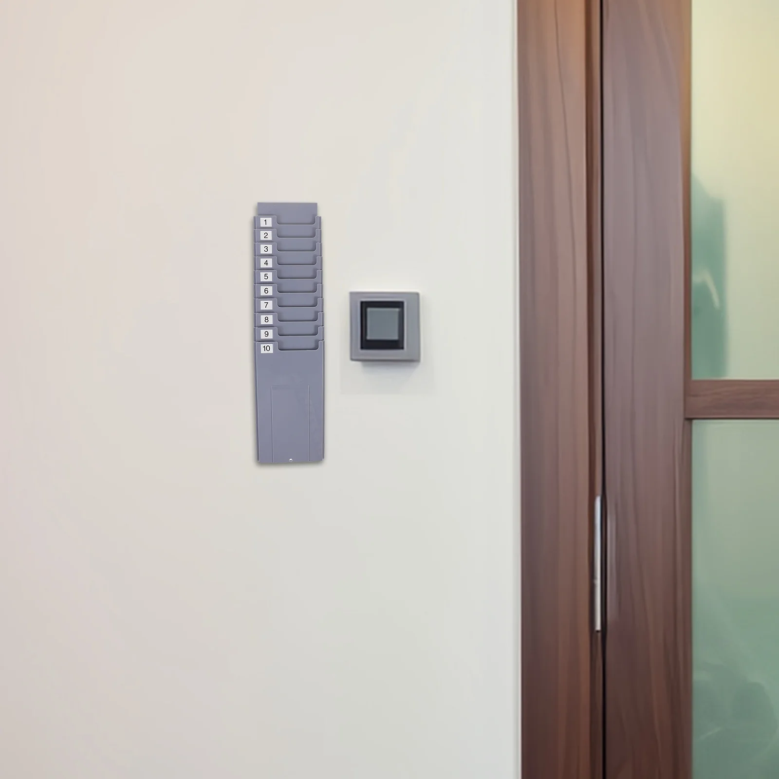 

Shelf Goods Cards Organizer Clocks Holder Wall-mounted Attendance Factory Supplies Time Rack Plastic Slot Staff