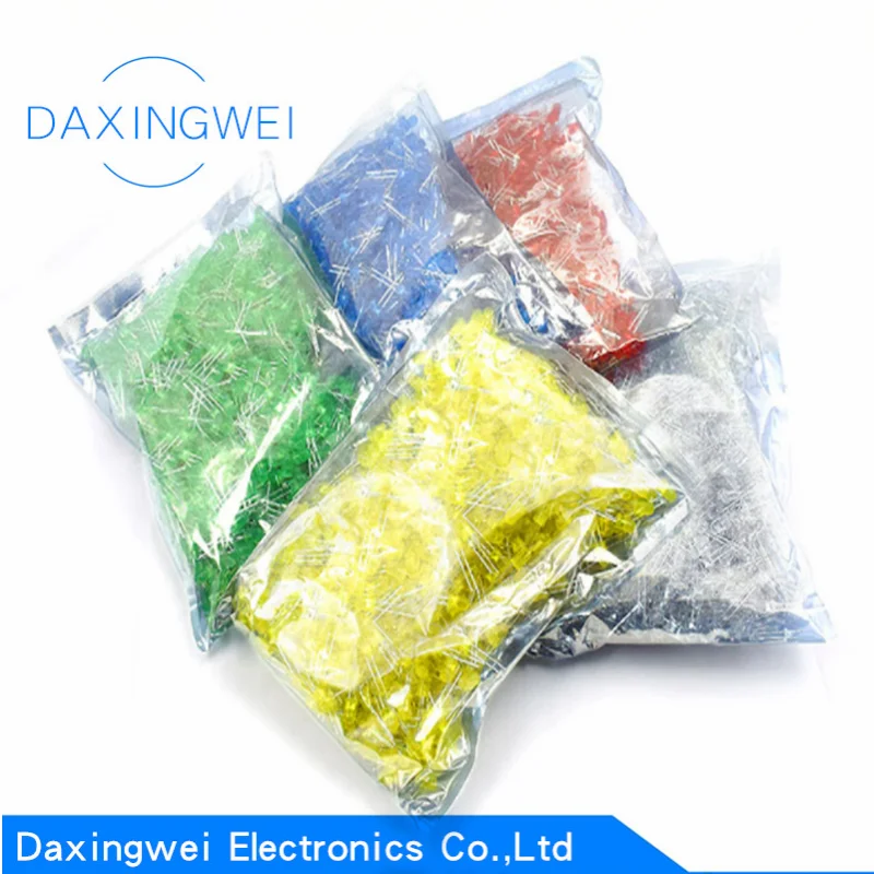 

1000PCS LED Diameter 3mm 5mm LED Bead Bubble F3 F5 Red Green Yellow Blue White