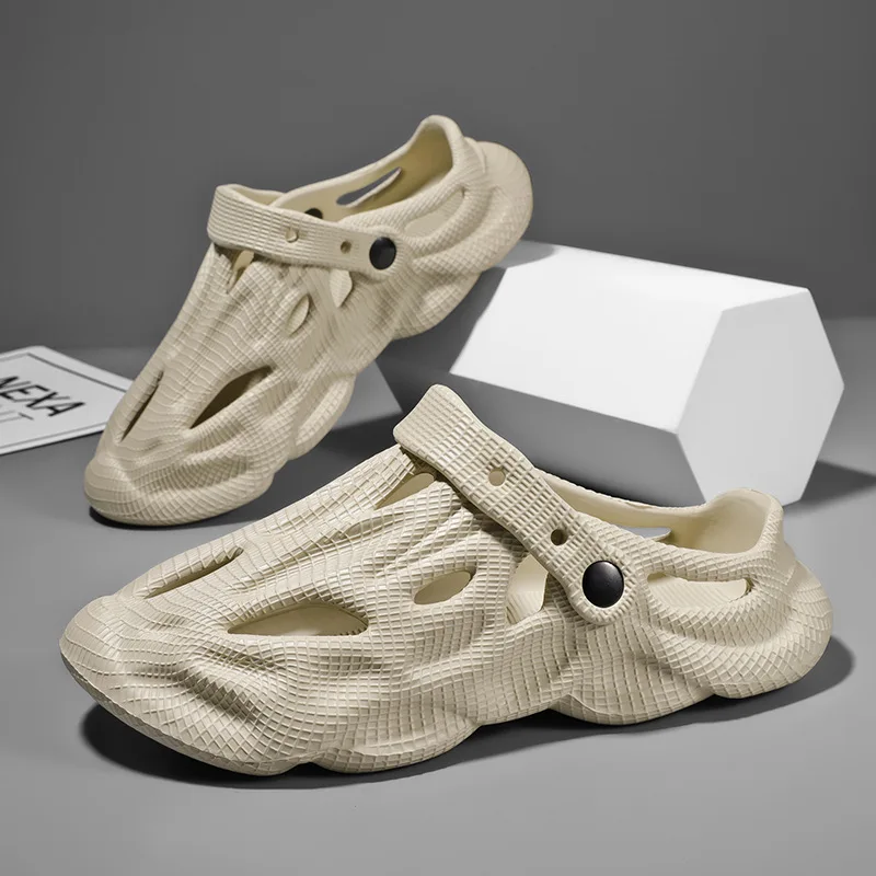 Shevalues Vintage Fashion Women Men Slippers Summer Outdoor Clogs Female Sandals Hole Shoes Male Beach Slides Home Bathroom Shoe