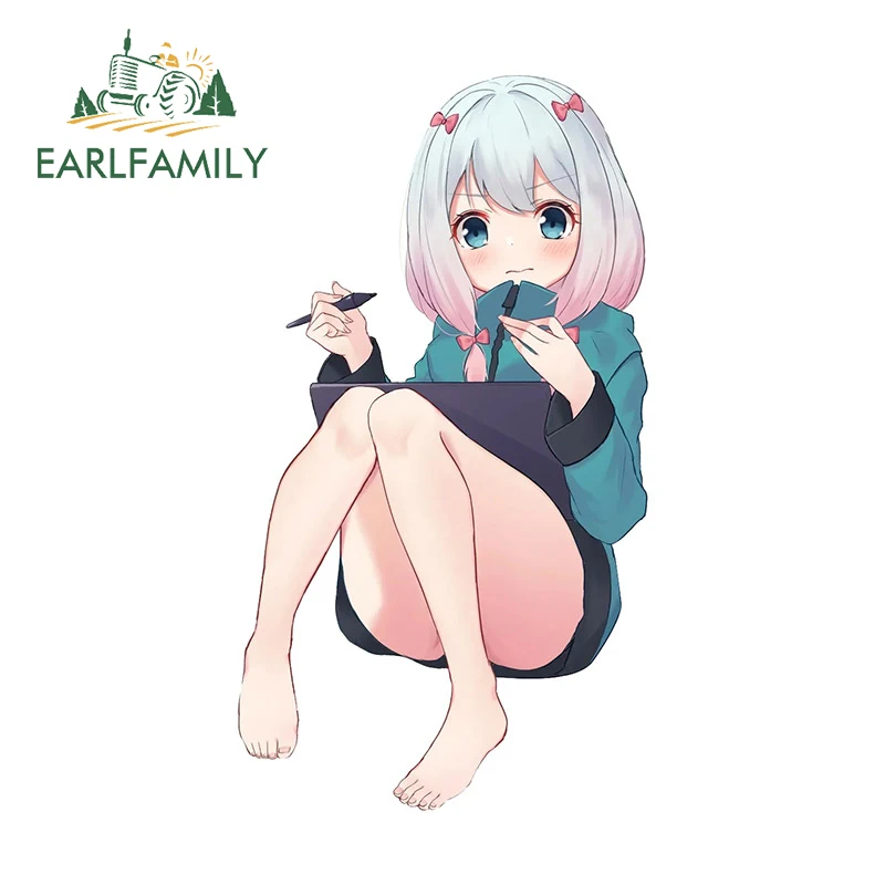 EARLFAMILY 13 см x 7,2 см для Eromanga Sensei Izumi Sagiri Автомобильная наклейка Водонепроницаемая устойчивая к царапинам забавная Наклейка Декор на лобовое стекло