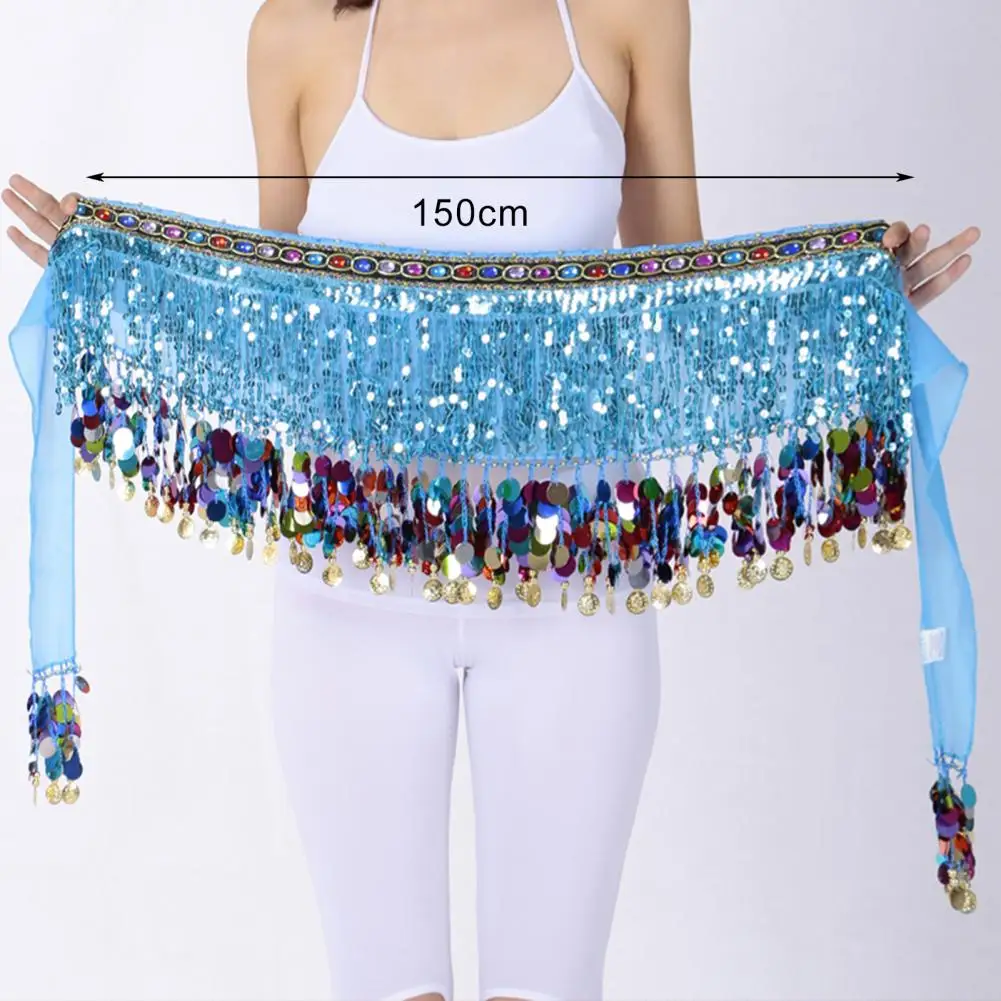 Женский костюм для танца живота экзотическая юбка с блестками и бахромой