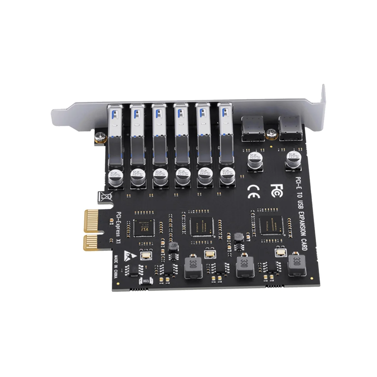 

Настольная Плата расширения USB3.2, 8-портовая карта адаптера SATA, Pci-E на USB3.2 Тип C, фронтальная 19Pin интерфейсная карта адаптера