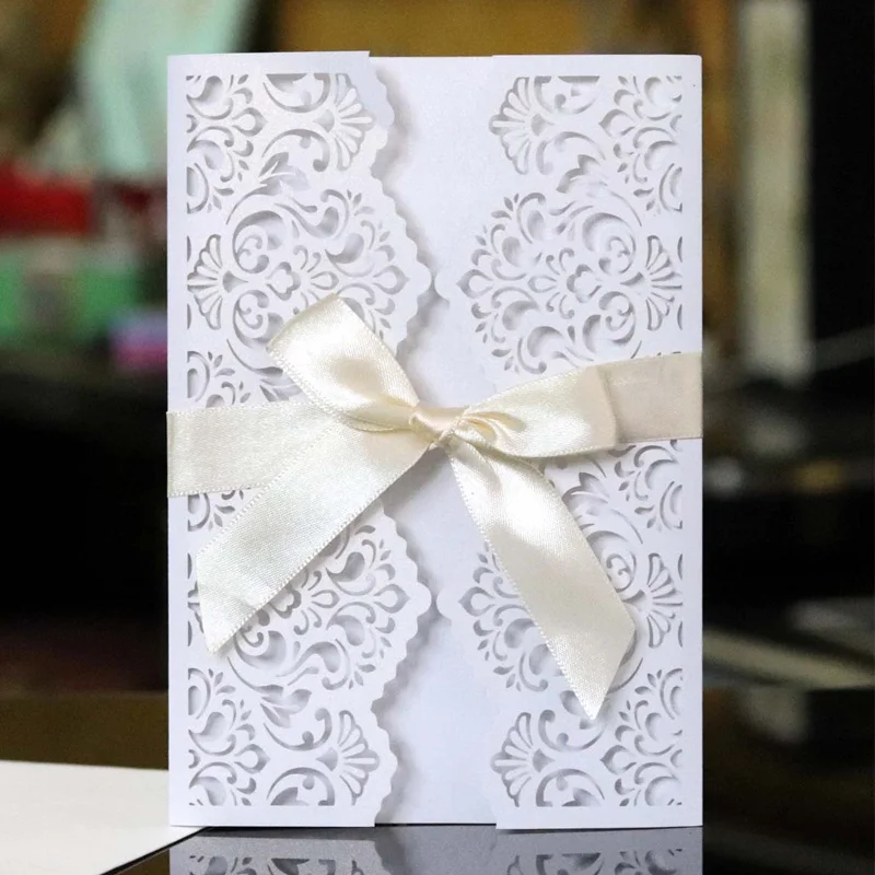 

10/20/30/50pcs Laser Cut Lace Wedding Invitations Card Holiday Party Greeting Cards Mariage Birthday Business thank you cards