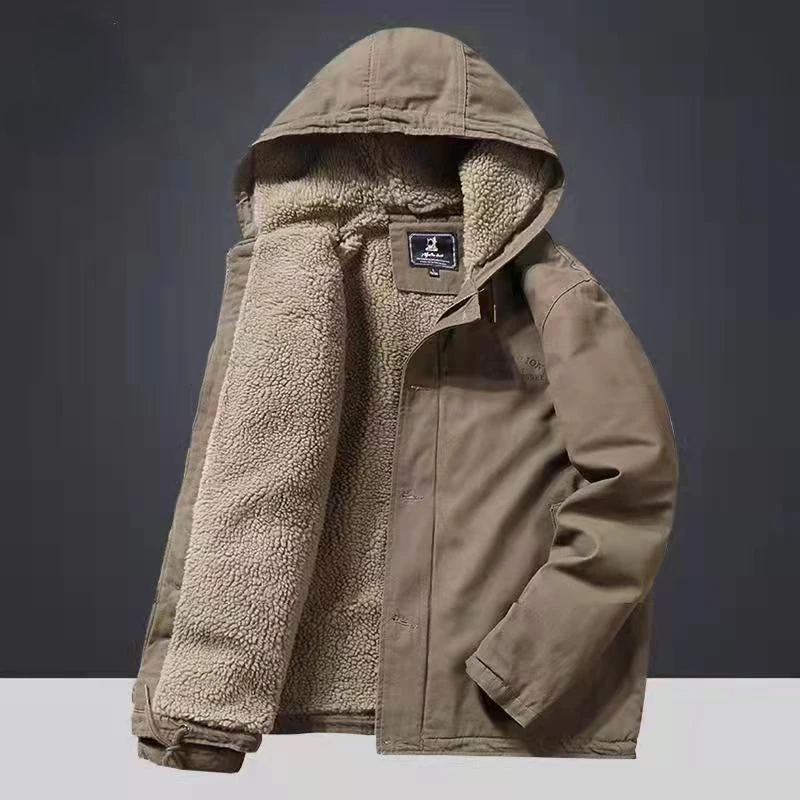 Men's Winter Jackets New Pattern Hooded Men's Coat Cashmere Men's Jacket Thickened Warm Parkas Loose Pure Cotton Men's Clothing