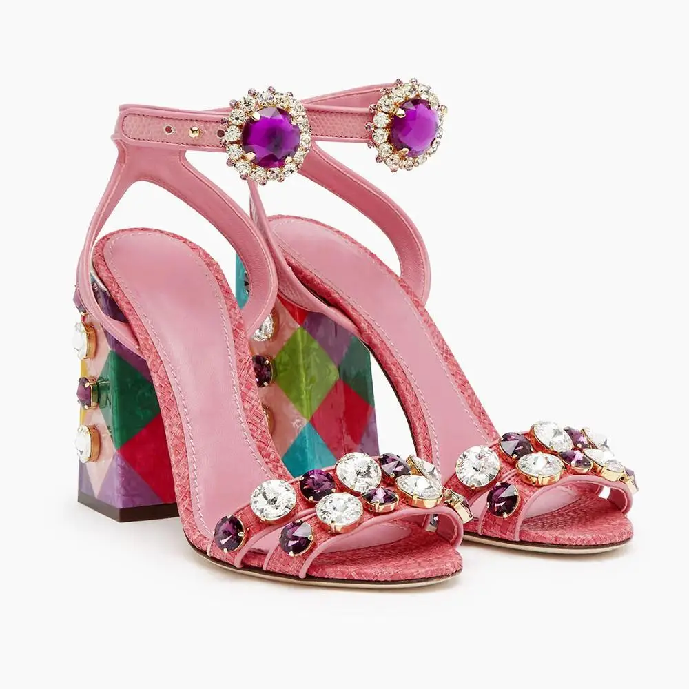 

Sweet Pearled High Heels Sandalias 2020 Summer Shoes Woman Design Ankle Strap Gladiator Sandals Women Pumps Sapatos mujer