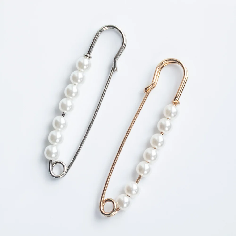 

New innovative practical pin set double-headed pearl brooch jewelry 6 sets