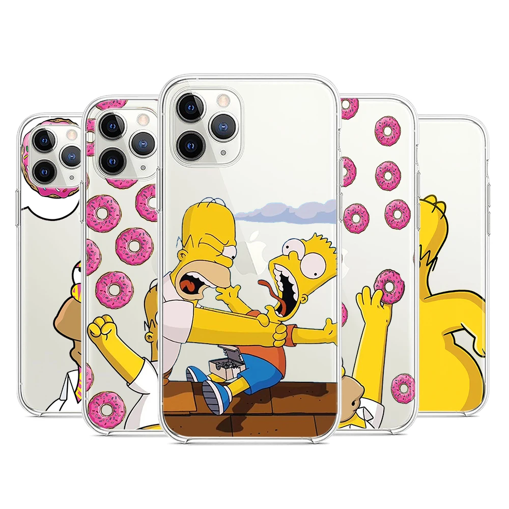 

Homer Simpson Transparent Silicone Cover For Apple IPhone 13 12 Mini 11 Pro XS MAX XR X 8 7 6 6S 5 Plus SE Phone Case