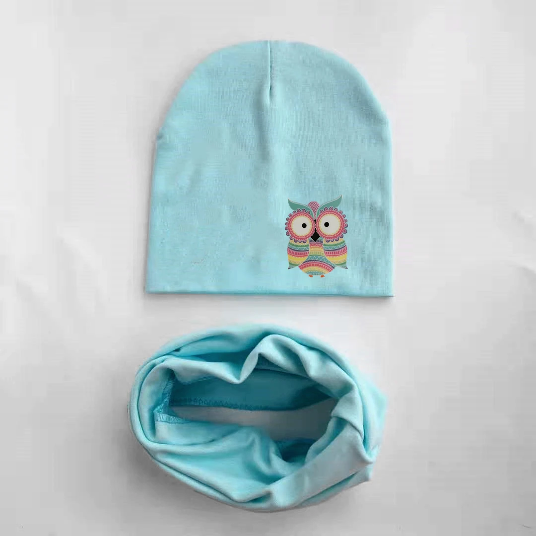 1 Set Autumn Winter Crochet Baby Hat Girl Boy Beanie Cap Children Hats Toddler Kids Scarf Collars gorros owl invierno | Детская одежда